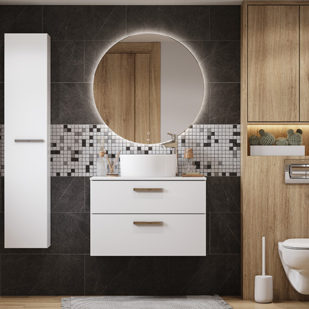 Roca LUNA Зеркало круглое 800х20х800 мм, с LED-подсветкой по периметру, с сенсорным выключателем с диммером (ZRU9307558) 