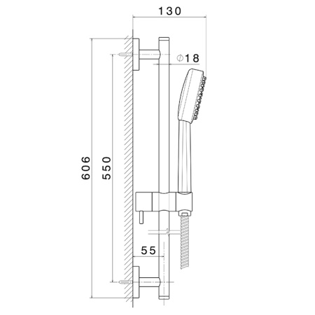 Newform Shower Комплект ручного душа из из абс-пластика и гибким шлангом длиной 150 см, цвет:  черный матовый 