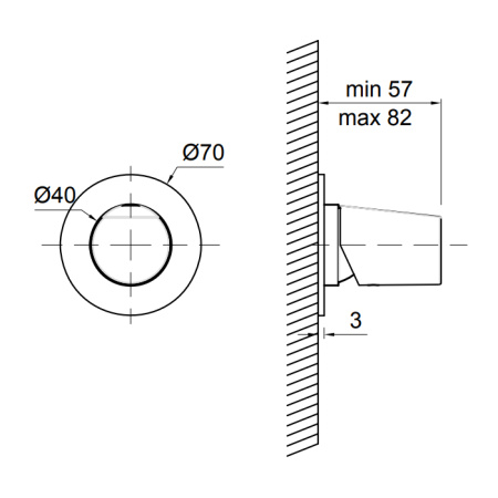 Antonio Lupi Indigo Встраиваемый смеситель для душа (внешняя часть), цвет: графит 