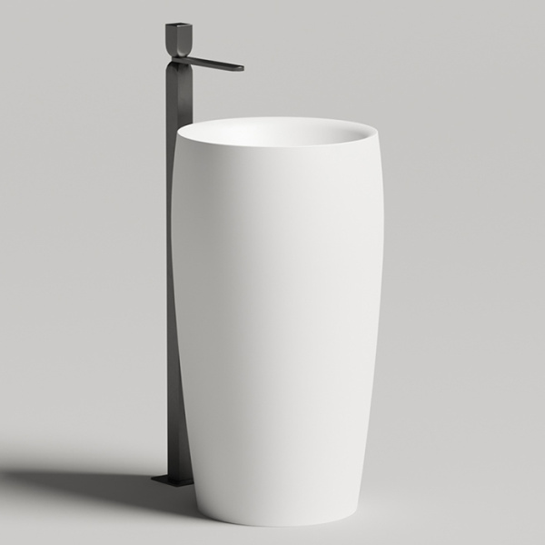 Salini ALDA 03 Раковина напольная  470х470х900мм, без отв. под смес, без перелива, мат-л: S-Stone, матовый, белый. 