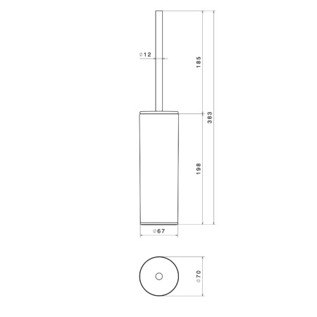Newform X-Way Держатель для туалетной щетки с ершиком отдельно стоящий, черная керамика,  цвет:  PVD brushed gun metal 