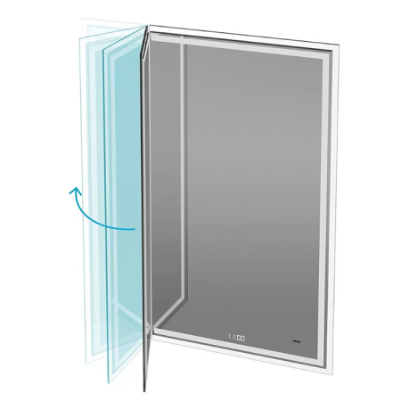 Kerama Marazzi Зеркало TECNO M 65х85 см. с поворотной дверцей, подсветкой и функцией антизапотевание, белое 