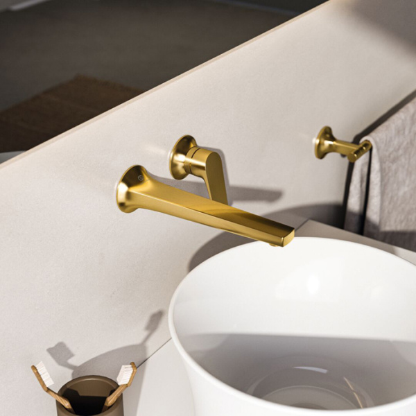 Ideal Standard La Dolce Vita Смеситель для раковины, встраиваемый, излив: 21см, без комплектом №1 A1313NU, цвет: PVD Brushed Gold 