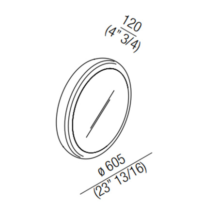 Agape Solid Зеркало Ø605x120 мм., с подсветкой 