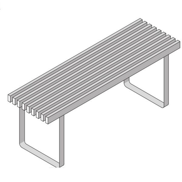 Eﬀegibi Topkapi Скамейка 115x35x Н: 44см, нержавеющая сталь/бирманский тик 