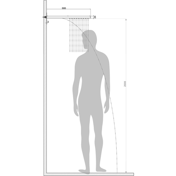BOSSINI Душевая панель MANHATTAN 2 режима, цвет: черный матовый 