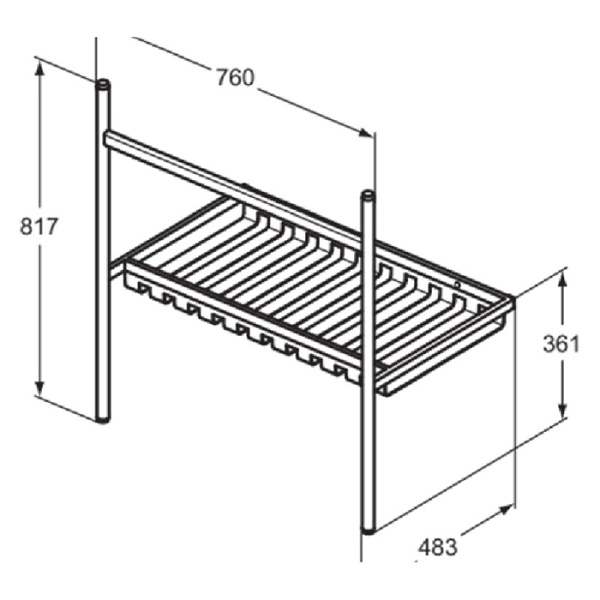 IS Conca Консоль для раковины 80 см  760x483x817мм E224101/E224201/E224301/T4362xx/T436501/T436401/T460401Без сифона E0079AA/T4441XG черный матовый 