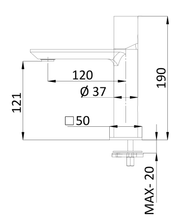 Смеситель для раковины Remer Edge EG512CFP, черный брашированный хром 
