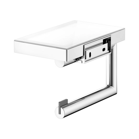 Keuco REVA Держатель т/б с полочкой, поворотный, открытый рулон до 120 мм, скрытый крепеж в к-те для привинчивания или приклеивания цвет: хром 