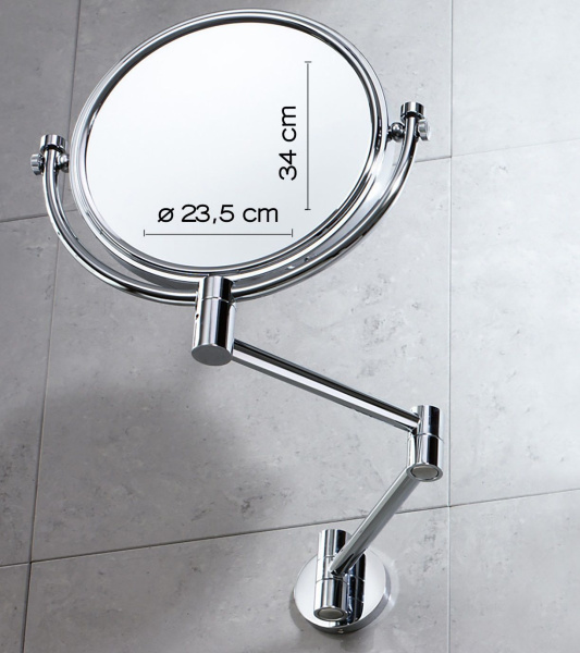 Gedy Michel, настенное круглое косметическое зеркало (3x), цвет хром 