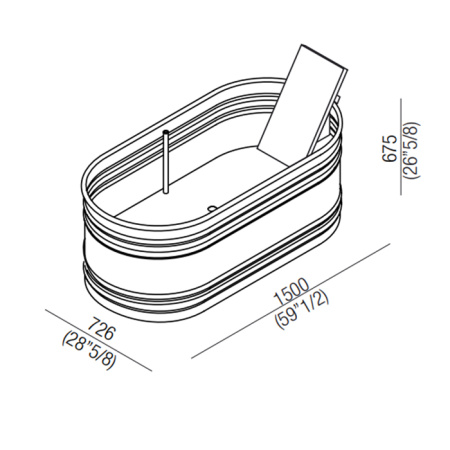 Agape Vieques Ванна отдельностоящая 150x72.6x67.5 см, со спинкой, цвет: bicolore 