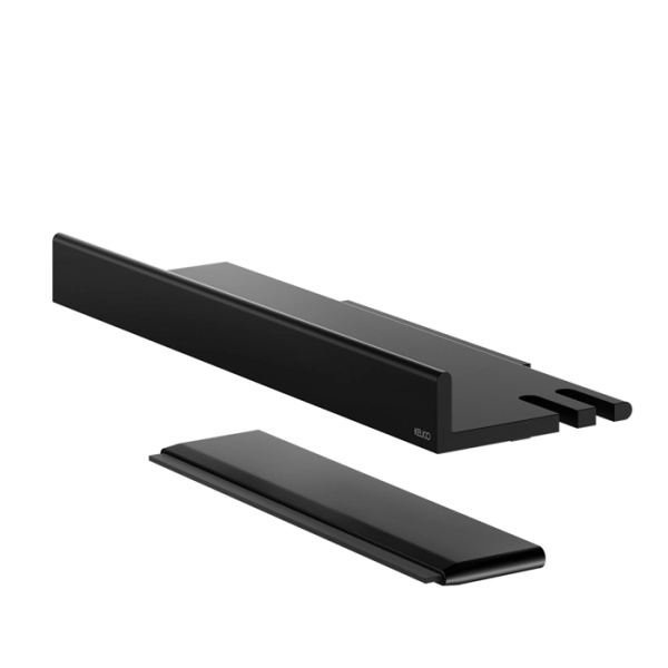 Keuco REVA Полочка для душа со стеклоочистителем, с крючком, съемный, скрытый крепеж в к-те для привинчивания или приклеивания цвет: черный матовый 