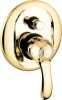 Emmevi Harmony, встраиваемый в стену однорычажный смеситель для душа на 2 выхода, с кнопочным дивертером, цвет золото
