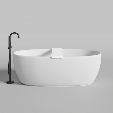 SALINI Полка для ванны Gabbiano Basic 900х200х30 мм. установка на отдельностоящие ванны Salini шириной до 870 мм, S-Stone, матовый белый 