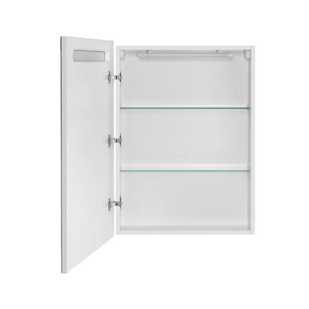 Roca VICTORIA NORD Зеркальный шкаф 606x141x810 мм, левый, с LED-подсветкой сверху, вкл. от общего выключателя, белый глянец (ZRU9000029) 