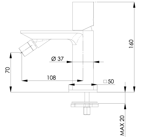 Смеситель для биде Remer Edge EG520BG, золото брашированное 
