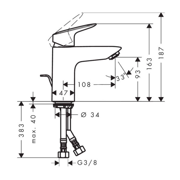 HG MyCube L Смеситель для раковины, хром 