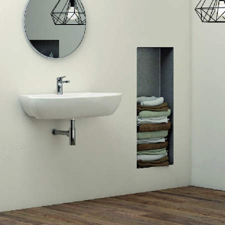 AZZURRA COMODA раковина подвесная с 1 отв. под смеситель 80х50см, цвет белый 