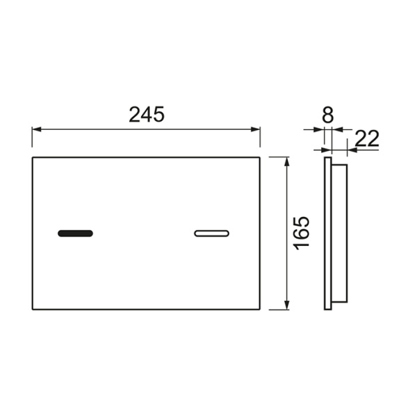 TECEspring lux Панель смыва, стекло черное глянцевое 