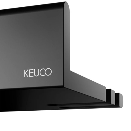 Keuco REVA Полочка для душа, встроенный крючок, съемный, скрытый крепеж в к-те для привинчивания или приклеивания цвет: черный матовый 
