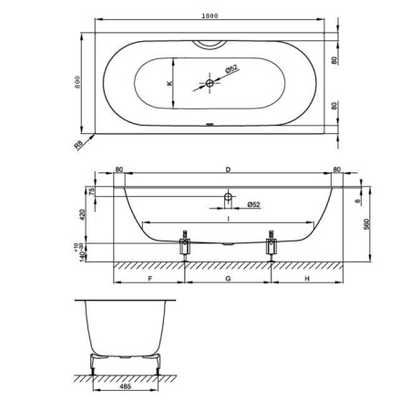 BETTE Ножки для ванны (комплект) (продаем только с ваннами!) 