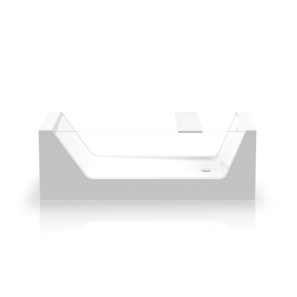 KNIEF Look Ванна отдельностоящая 180х80х60 см, с прозрачными бок стенками, с щелевым с-п,без слива-перел, цвет бел (продавать со с-п 0100-091-06S WG) 