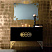 Eurolegno Glamour Комплект мебели, с черной раковиной, зеркалом, ножками, светильником, 120см, Цвет: черный/золото