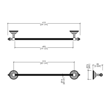 Devon Gemstone Полотенцедержатель 617 мм, цвет  никель блестящий 