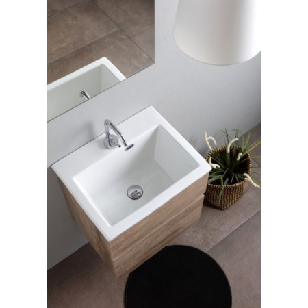 White Ceramic Rio, постирочная/хозяйственная раковина 50х40хh26 см, с отверстием под смеситель, цвет белый глянцевый 