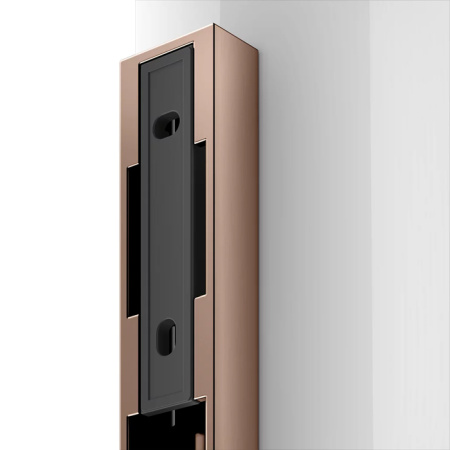 Keuco EDITION 400 Ерш подвесной c крышкой, съемная вставка, корпус хрустальный матовый, скрытый крепеж и запасная щетка в к-те цвет:  brushed red gold 