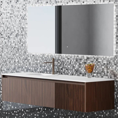 SALINI Зеркало для ванны OMBRA с LED подсветкой 1000х700х25 мм, влагостойкое AGC Сrystalvision, сенс выкл, крепления,обогрев, антизапот 