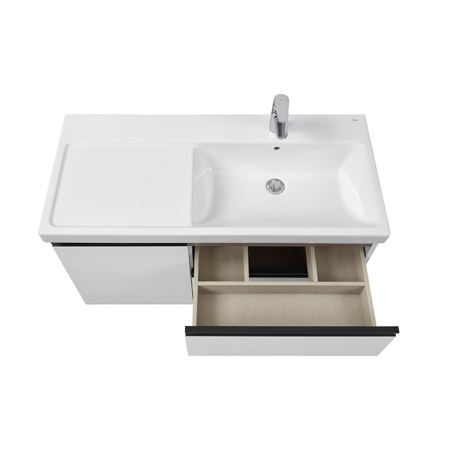 Roca DOMI Тумба подвесная 985x453x515 мм. для раковины 1000 мм, с 2 ящ. и 1 дверкой, правый, белый глянец (только для 7.3270.M.E00.4 - импорт) 