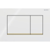 Geberit Sigma20 Клавиша для двойного смыва, квадратная: белые, декор. полоски: позолота (бывшая Sigma30)