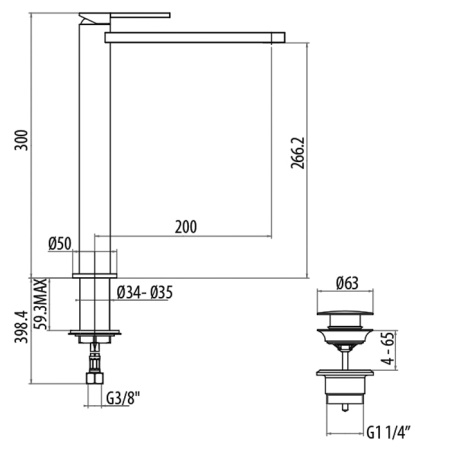 Gattoni Color Смеситель для раковины 200мм.цвет хром 
