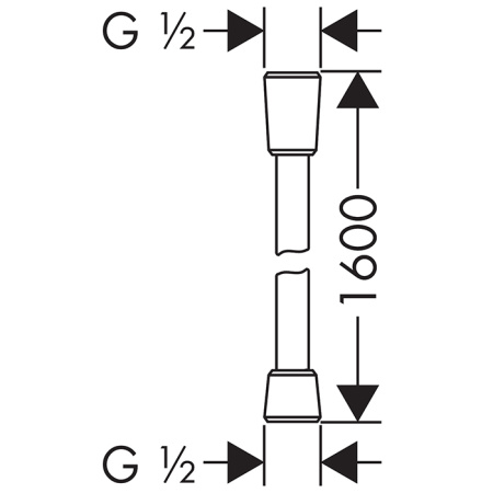 HG Isiflex’B Душевой шланг 1600 мм, цвет: черный матовый 