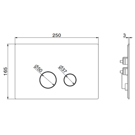 Newform X-Steel 316 Клавиша смыва для унитаза, двойная, для систем инсталляций TECE, цвет: нержавеющая сталь 
