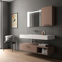 GLOBO Incantho Комплект подвесной мебели, с зеркалом и шкафчиком,  135см, Цвет: caffe