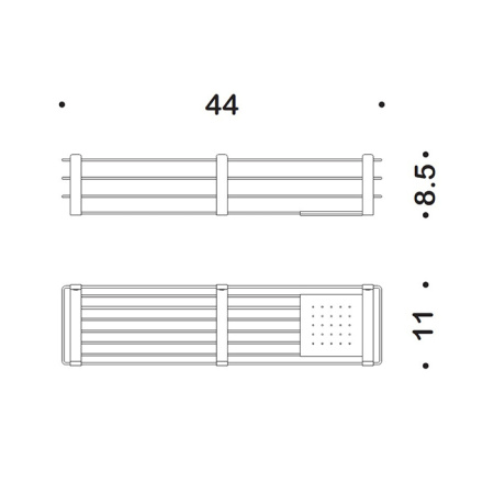 Colombo Complimenti Двойная металлическая полка, цвет: PVD золото матовое 