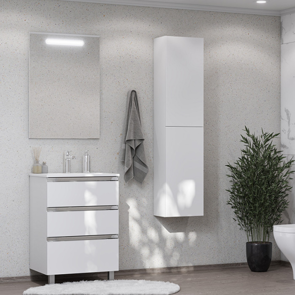 Roca THE GAP ORIGINAL Зеркало 600x32x850 мм, с LED-подсветкой сверху, антизапотевание, выкл-кнопка внизу под зеркальным полотном (ZRU9302688) 