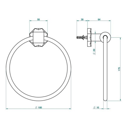 THG NIHAL PORCELAINE IVOIRE Полотенцедержатель-кольцо, цвет Soft gold 