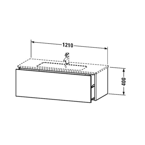 Duravit ME by Starck Раковина для мебели с перел., с 1 отв. под смес., 1230x490мм, Цвет: Белый 