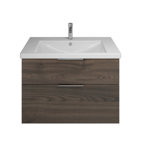 BURGBAD Eqio База подвесная с керамическим умывальником 930х490х645 мм. 2 ящика с ручкой желоб., c 1 отв под смес.   цвет трюфельный декор F2012 