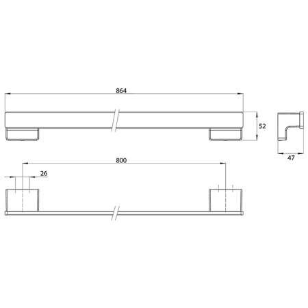 Emco Cue Полотенцедержатель  800 мм , хром 