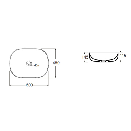 AZZURRA ELEGANCE SOFT раковина накладная 60х45х115см без отв. под смеситель , цвет белый 