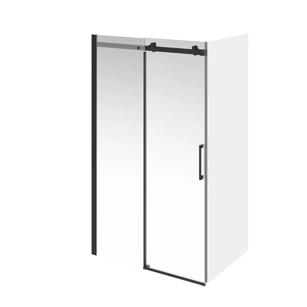 KERAMA MARAZZI Душевая дверь CRISTALLO, раздвижная с функцией soft close, 120х210, матовый черный 