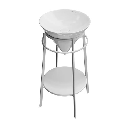 Kerama Marazzi Раковина CONO встраиваемая сверху 44,5*44,5*35см, без отв. под смеситель, без перелива, цвет белый глянцевый 