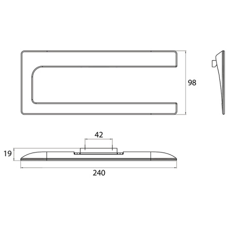 Emco Art Полотенцедержатель-кольцо, подвесной, правый открытое, 240mm, цвет хром 