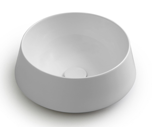 White Tao, накладная круглая раковина Ø42x18h см, цвет белый глянцевый 