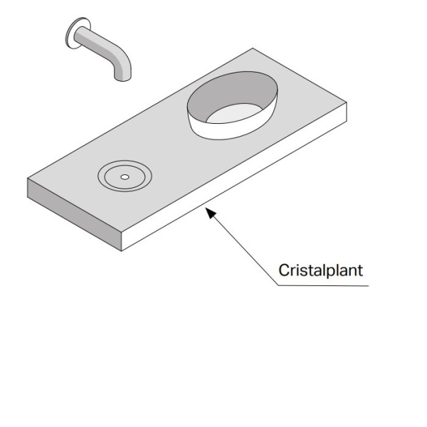 Eﬀegibi Раковина Mini 48x20см, отделка: cristalplant 