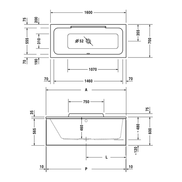 DURAVIT Ножки для ванн и душевых поддонов с боковой длиной> 1000 мм 